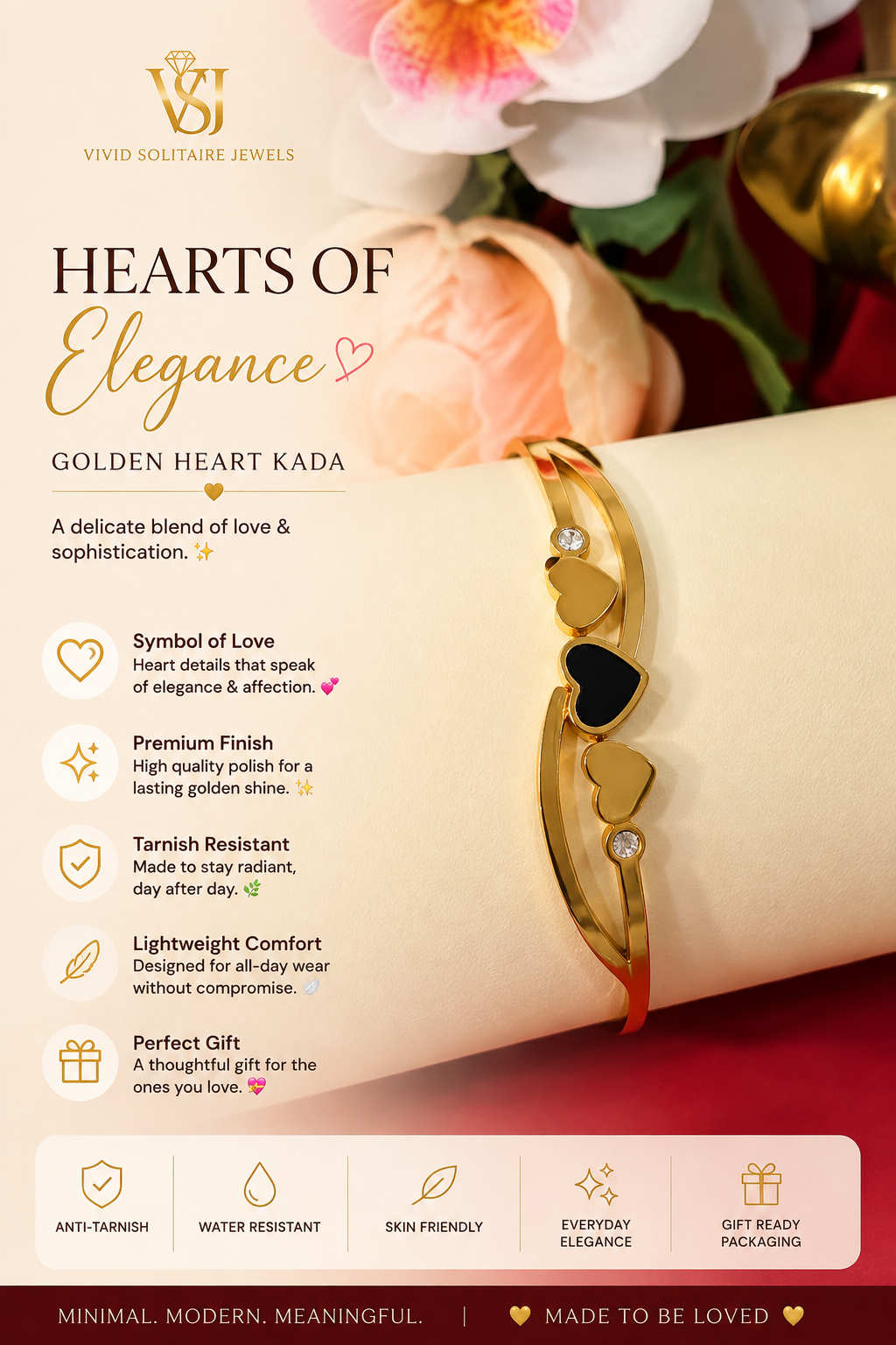 Golden Heart Elegance Kada