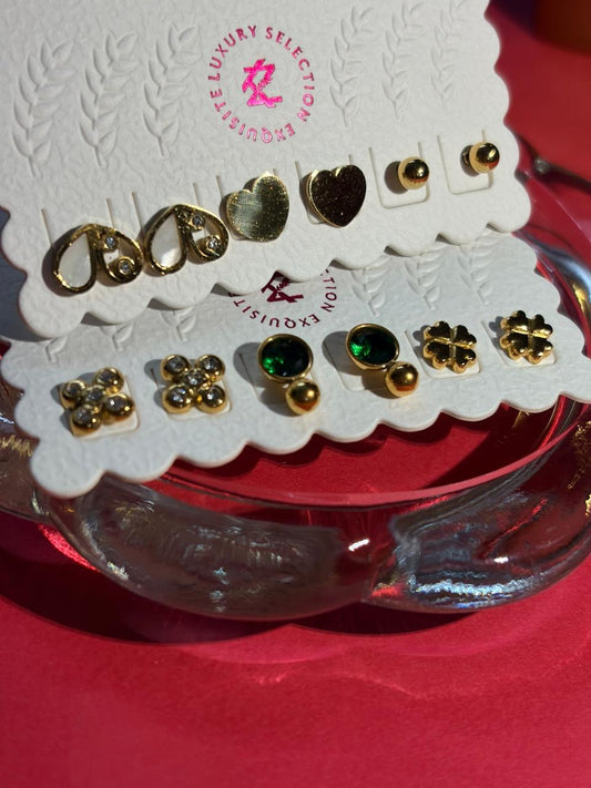 Golden Hour Trio Stud Set - Set of 3 Pairs