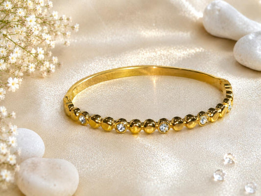 Golden Glow Crystal Bead Bracelet