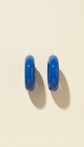 Oversized Cobalt Resin Hoop Earrings