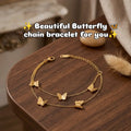 Elegant Gold Butterfly Charm Double Layer Chain Bracelet for Women
