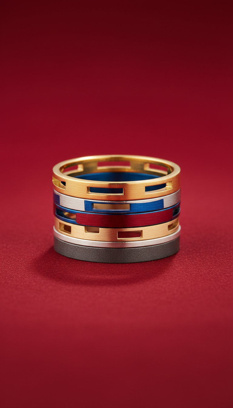 Stackable Mixed-Metal Rings Set