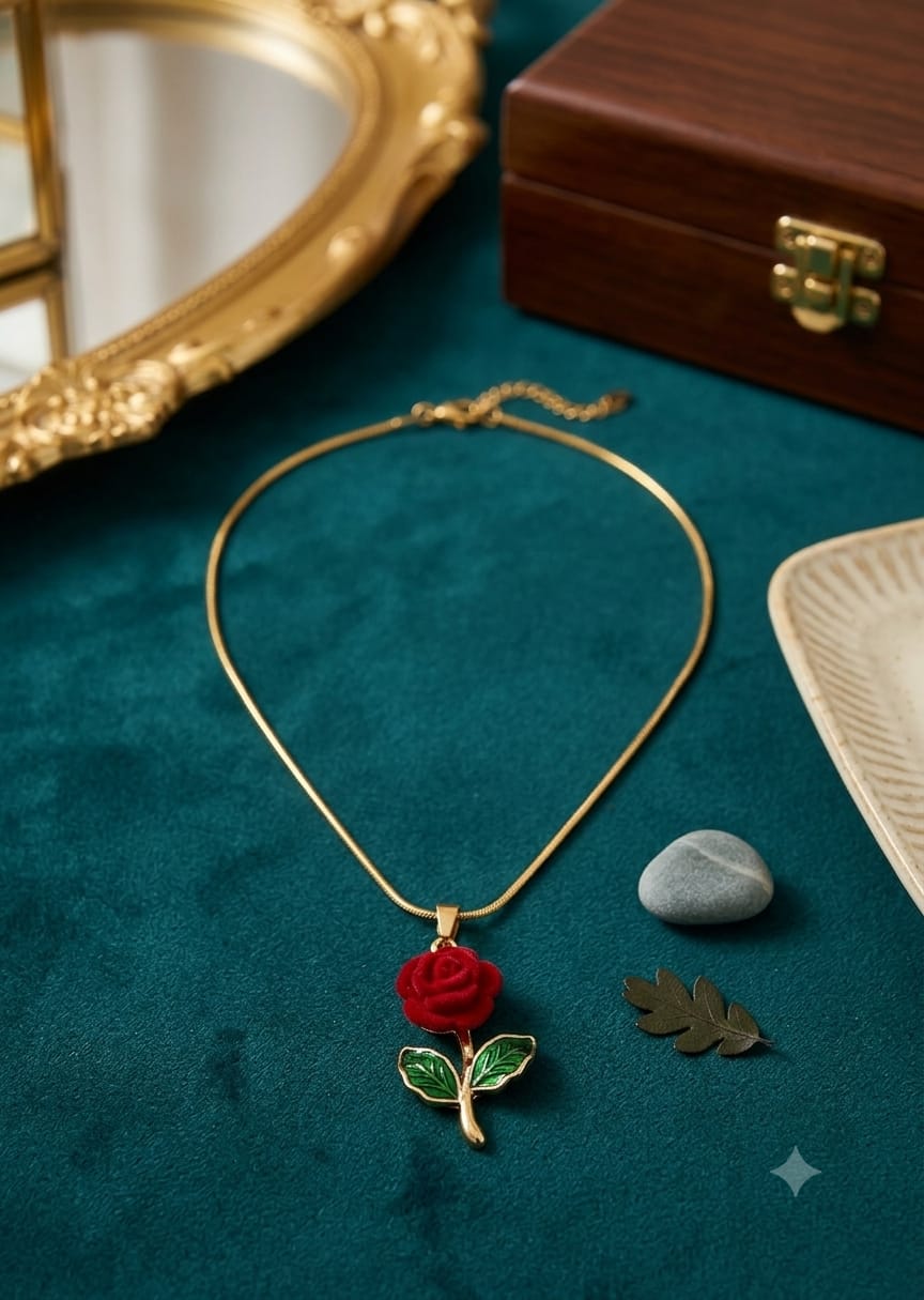Scarlet Rose Gold Necklace