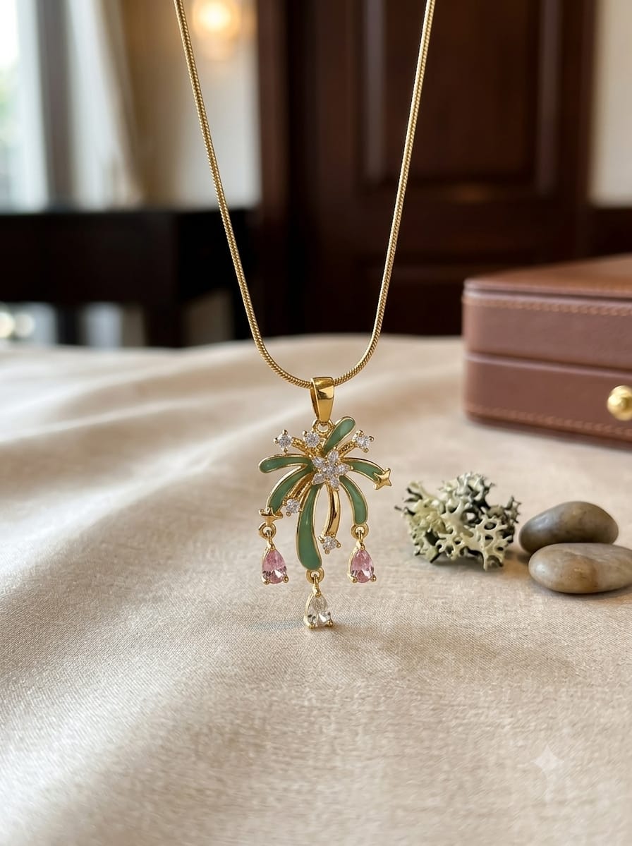 Golden Bloom Crystal Necklace