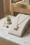 Emerald Hummingbird Pendant Necklace