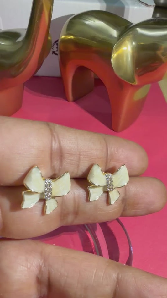 Pearl Bow Bliss Studs