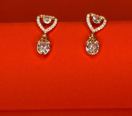 Amora Heart Drop Studs - Rosegold